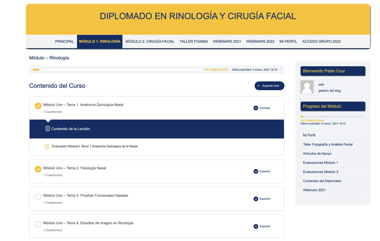 Diplomados UNAM — Plataforma eLearning — captura 1